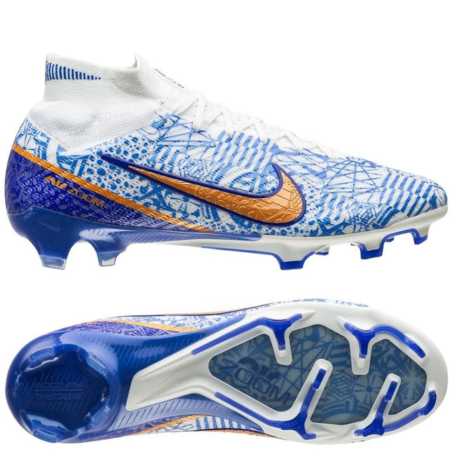 Nike Air Zoom Mercurial Superfly Elite 9 FG CR7 Personal Edition - Wit/Koper/Blauw