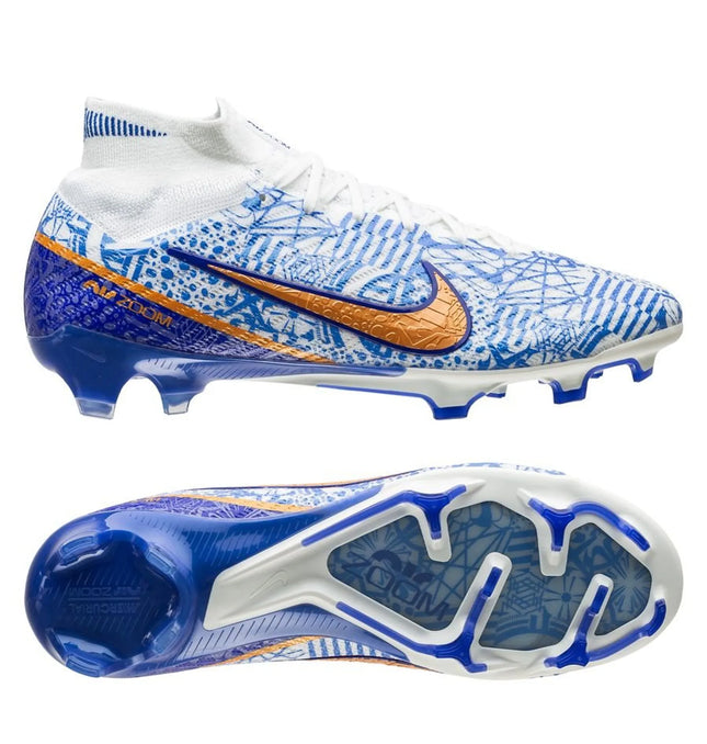 Nike Air Zoom Mercurial Superfly Elite 9 FG CR7 Personal Edition - Wit/Koper/Blauw