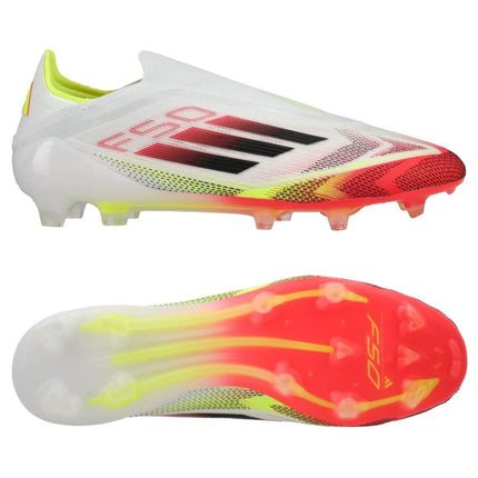 Adidas F50 Elite Laceless FG Pure Victory - Wit/Zwart/Geel
