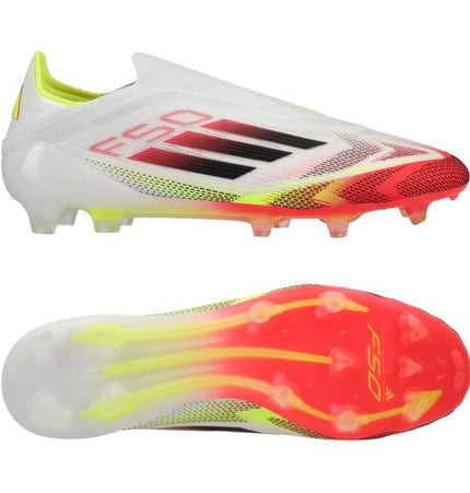 Adidas F50 Elite Laceless FG Pure Victory - Wit/Zwart/Geel