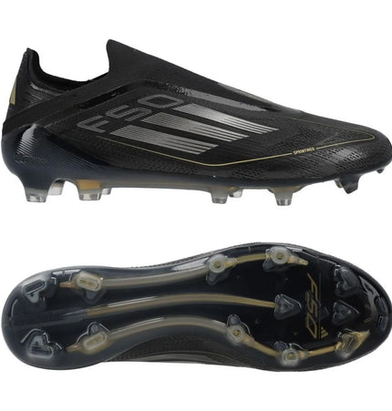 Adidas F50 Elite Laceless FG Dark Spark - Zwart/Zilver/Goud
