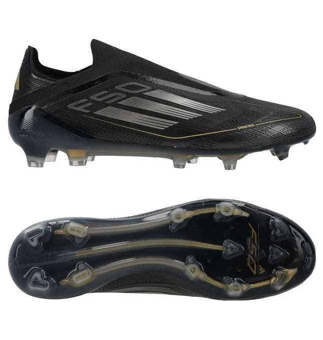 Adidas F50 Elite Laceless FG Dark Spark - Zwart/Zilver/Goud