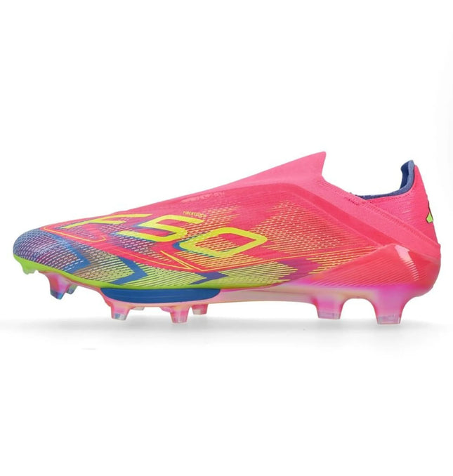 Adidas F50 + Laceless FG Mystic Victory - Lucid Pink/Lucid Lemon/Blue Fusion
