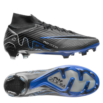 Nike Air Zoom Mercurial Superfly 9 Elite FG Shadow - Zwart/Zilver/Blauw